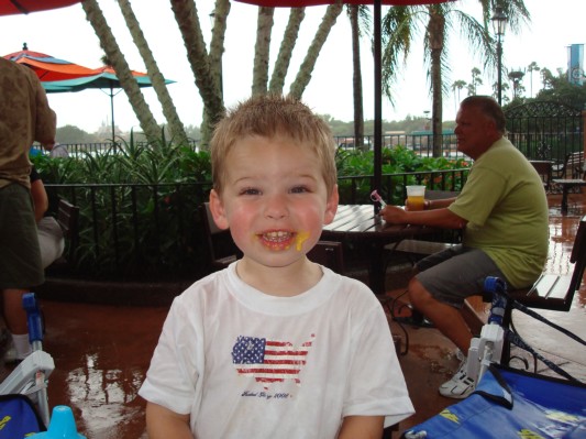 Eating Lunch after getting caught in the rain